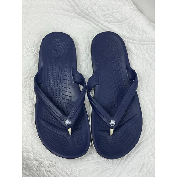 Crocs Women’s Size 10 Blue T-Post Thong Slip-On Sandals Comfort Summer Shoes - Picture 8 of 9